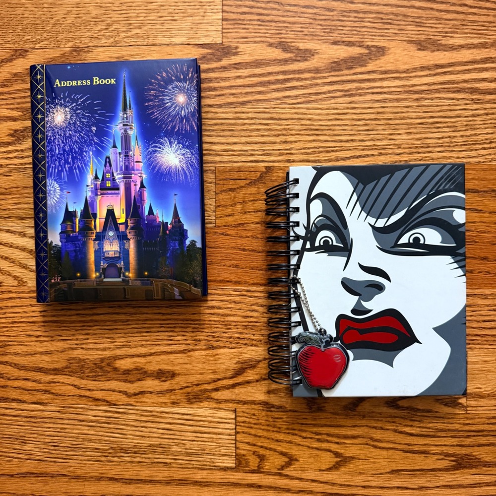 Disney World Cinderella Castle Address Book and Disney‎ Villains Spiral Notebook